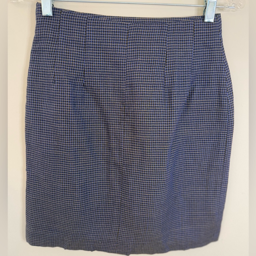 Ann Taylor vintage wool blend plaid mini skirt SZ 4